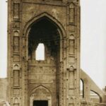 ایوان ورودی مسجد جامع یزد در اواخر دوره قاجار